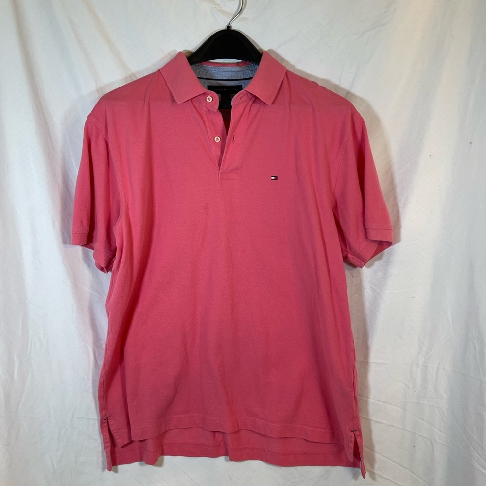 Tommy Hilfiger Mens Pink 100% Cotton Polo Shirt (XL)